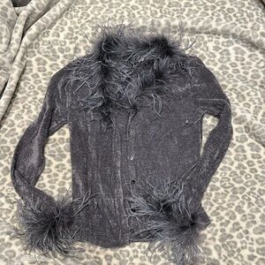Feathered cardigan